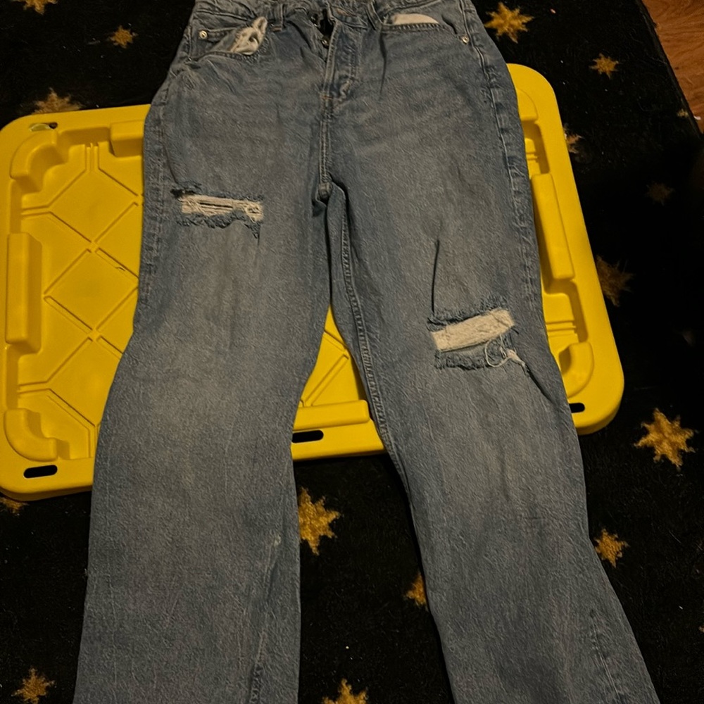 Blue denim jeans